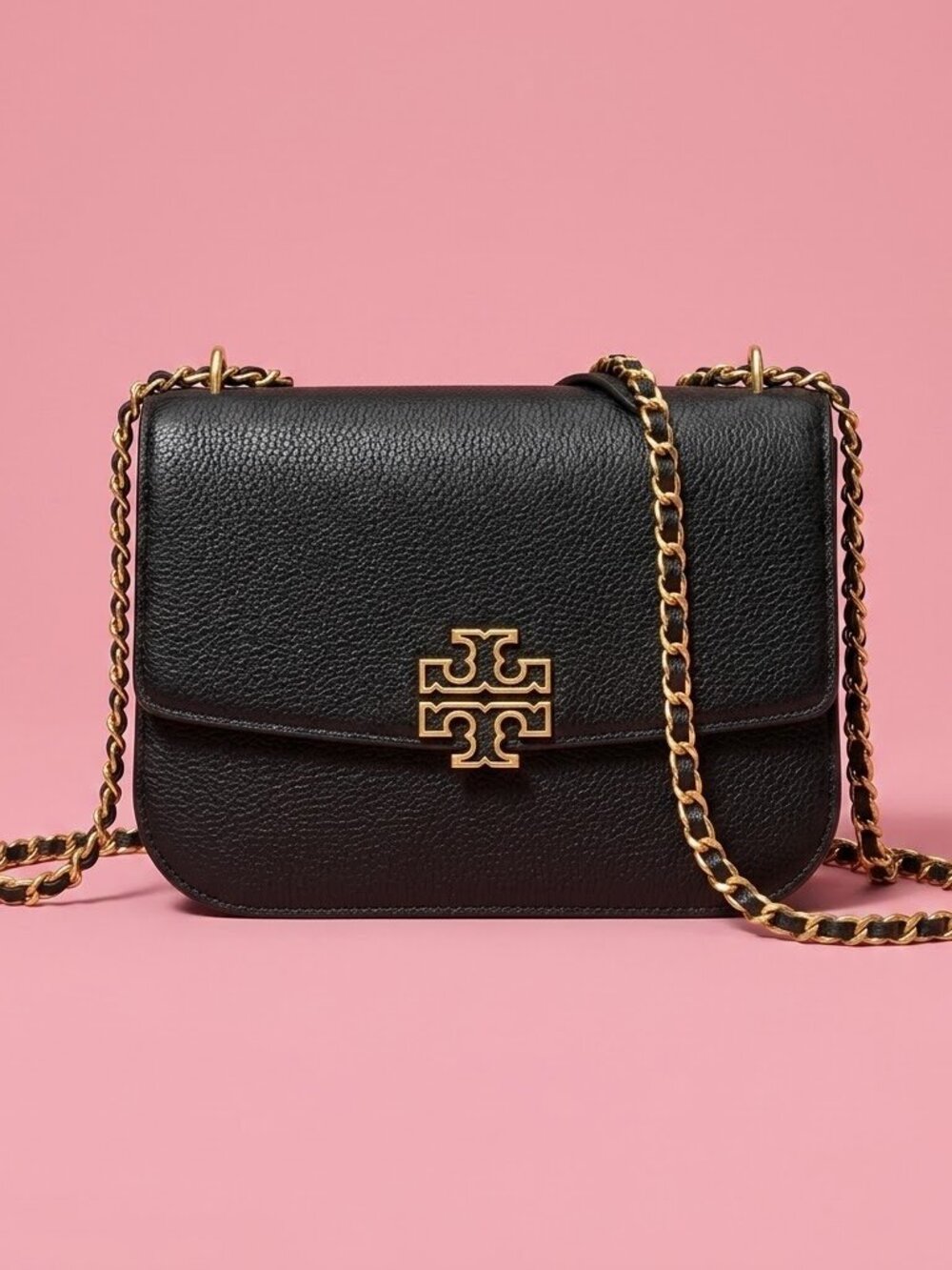 NWT‎ Tory Burch Black Britten Purse with Gold Hardware